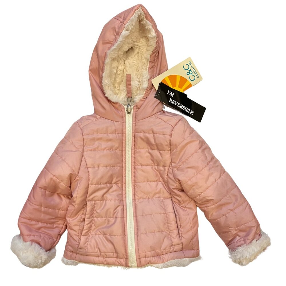 C&C California Girls' Pink Reversible  Kids Size 2-3, NWT